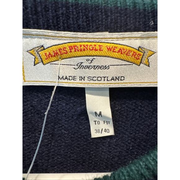 James Pringle Weavers of Inverness Navy Blue Lambswool Made In Scotland Cardigan - Picture 2 of 8